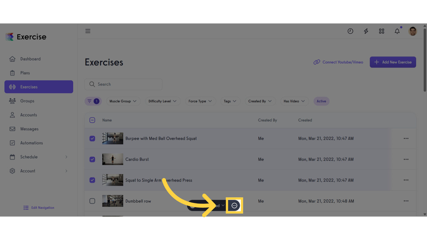 Click the three-dot menu