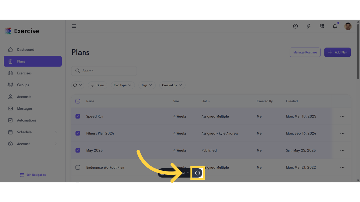 Click the three-dot menu