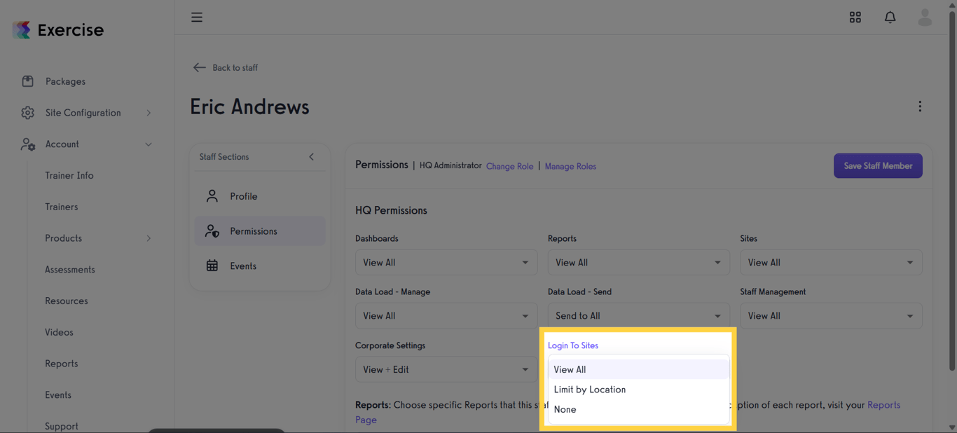 Login To Sites Permission