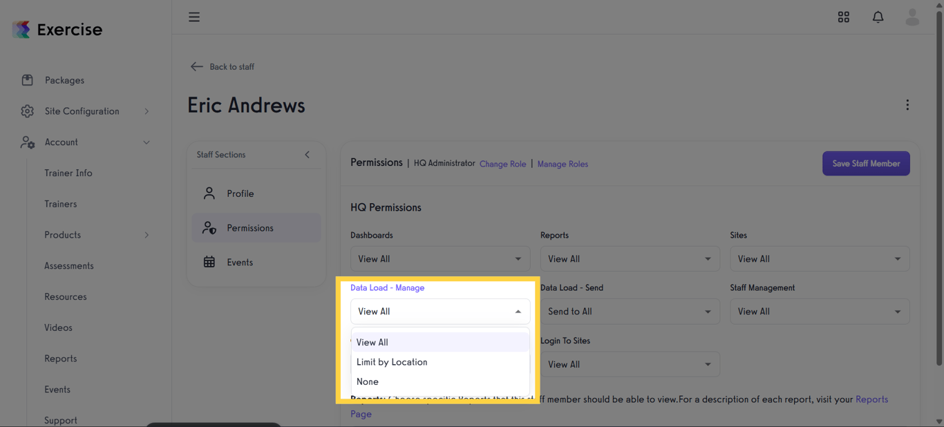 Data Load - Manage Permission
