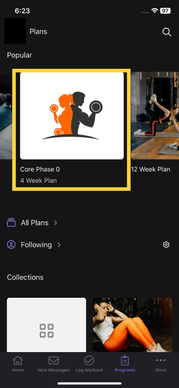 Choose the plan you want to start