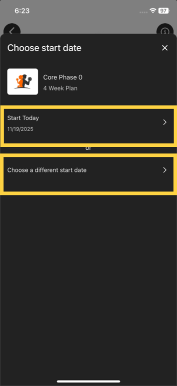 Choose Start Date
