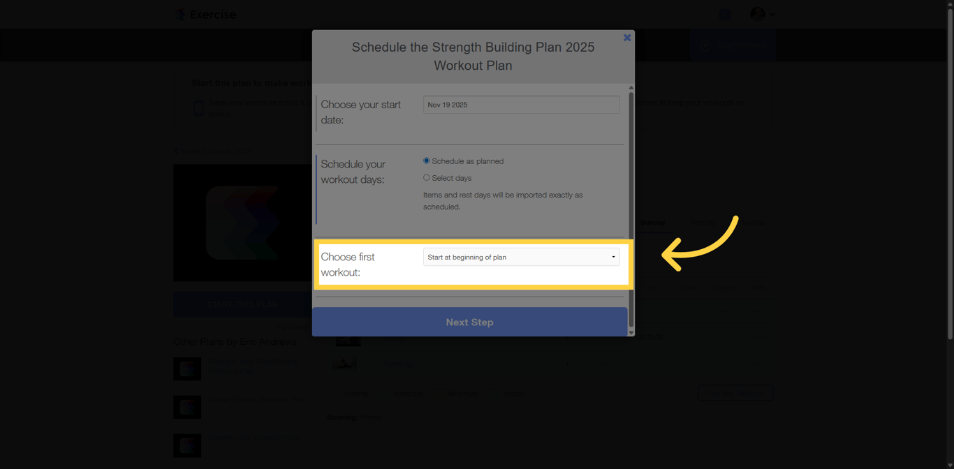 Choose First Workout