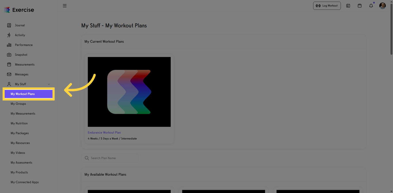 Open My Workout Plans