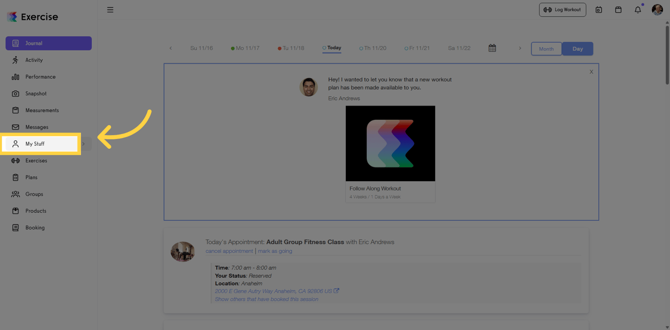 Access My Stuff Section