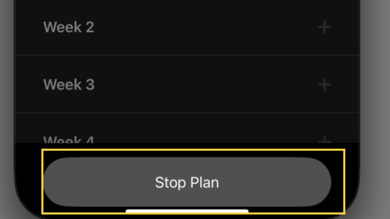 Click on “Stop Plan'