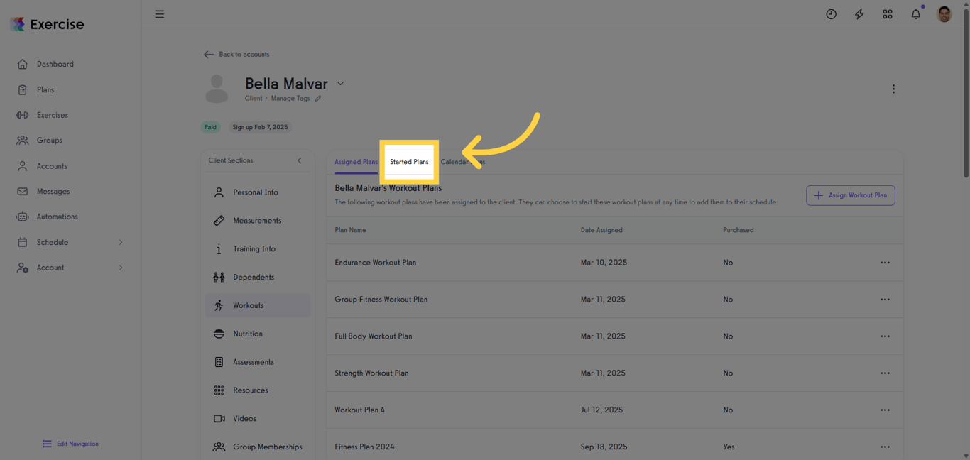Click Started Plans.