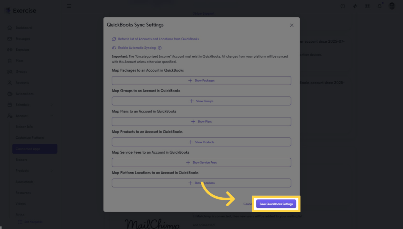 Save QuickBooks Settings
