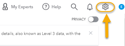 show location of settings icon