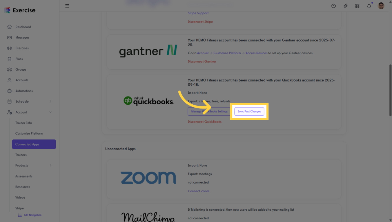 Quickboks Sync Past Charges