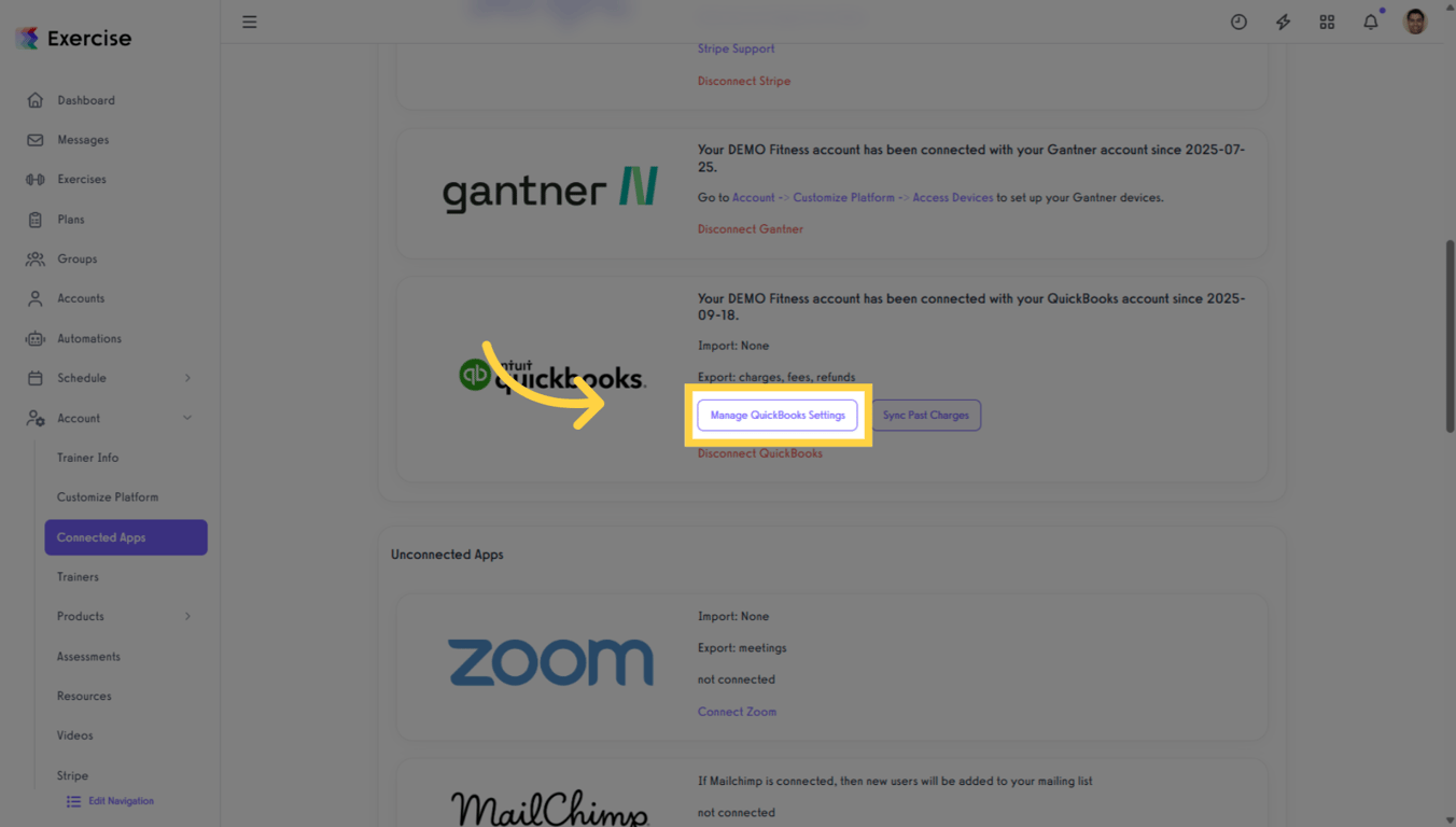 Manage QuickBooks Settings