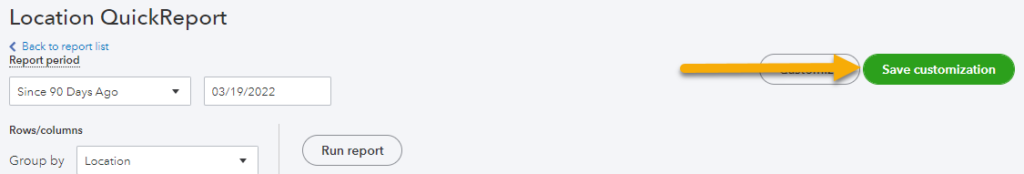 show where to find the save customization button