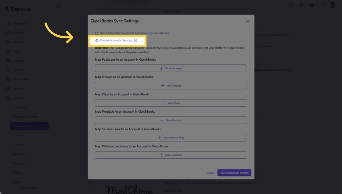 Enable Automatic Syncing