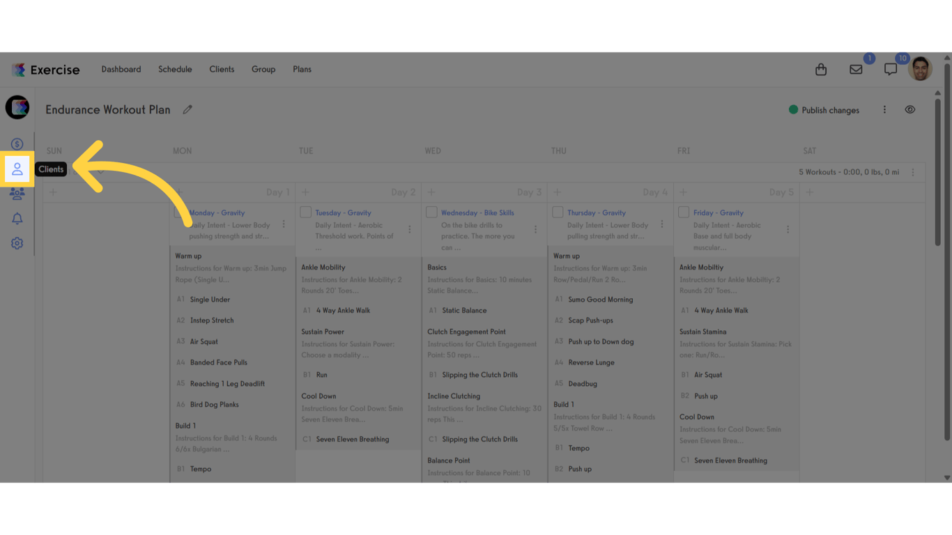 Click the client icon.