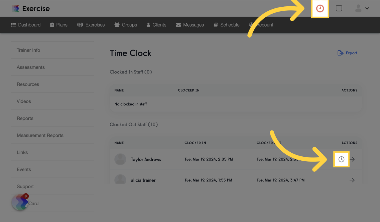Can View Others and Clock In and Out