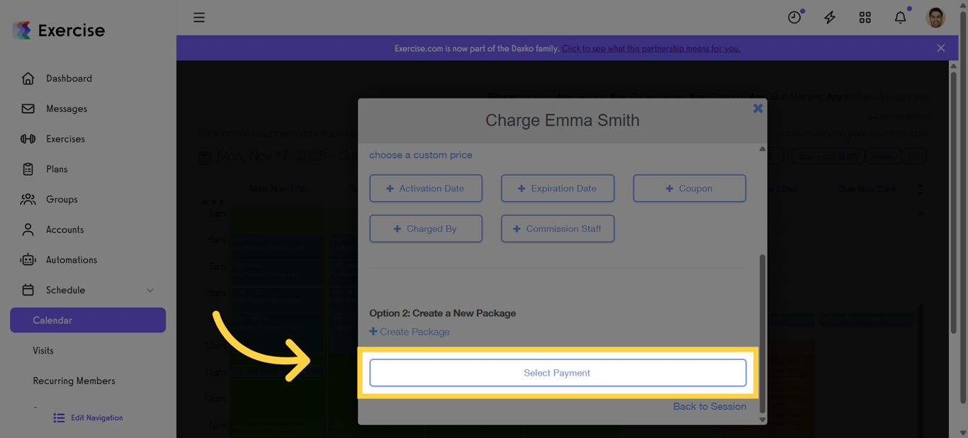 Open Payment Selection