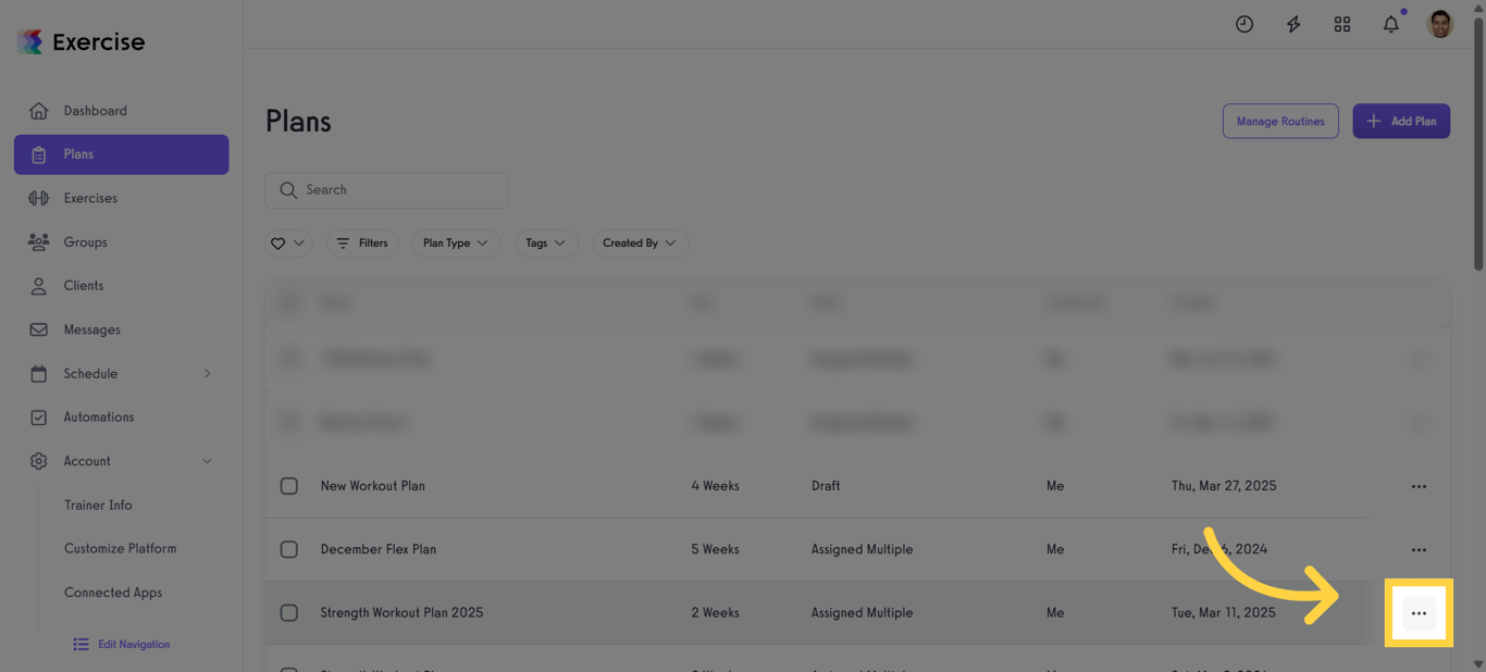 Click the three dot button