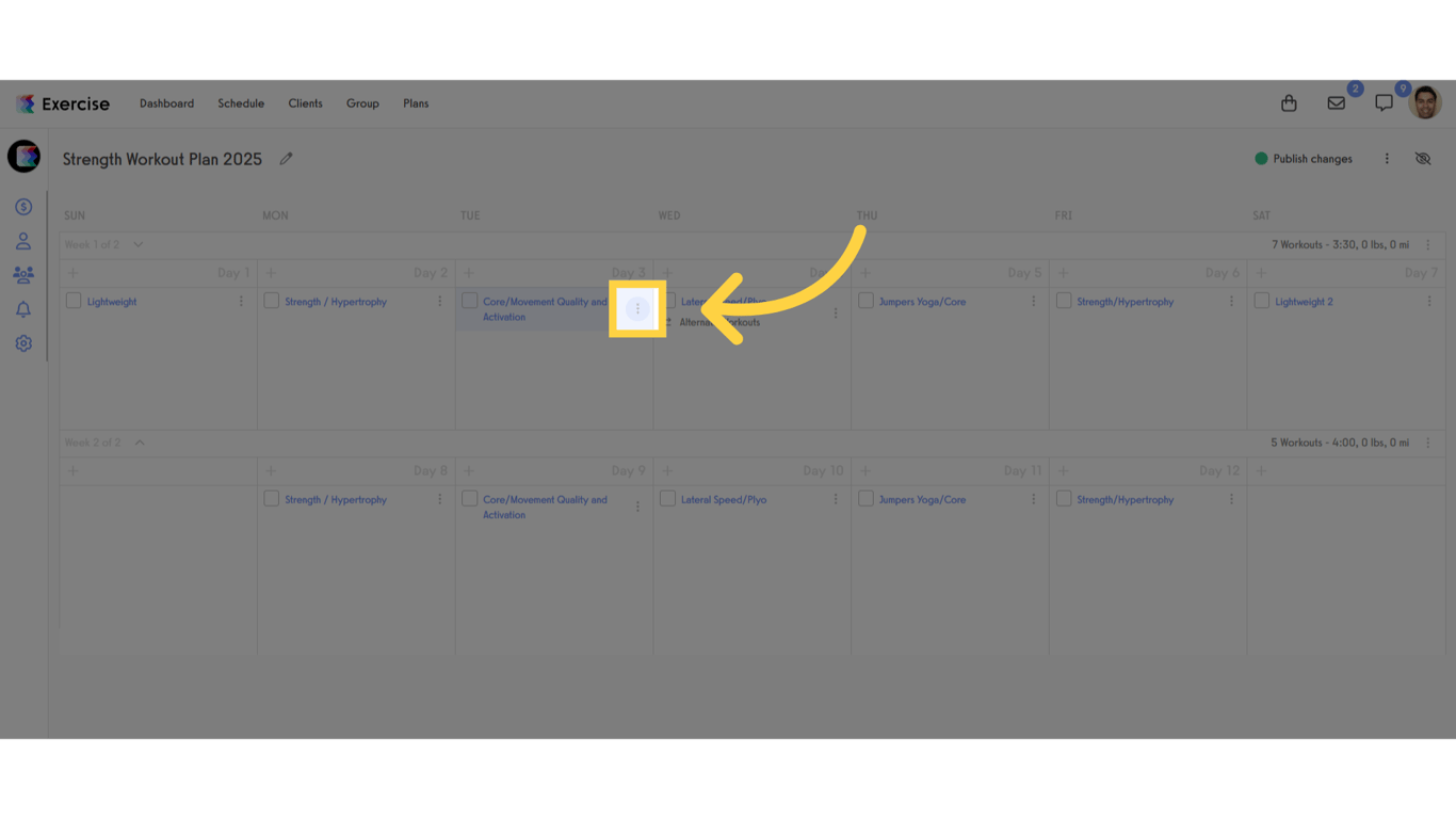 Click the three dot button
