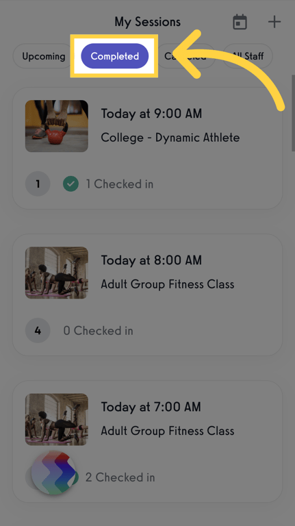 View Completed Sessions
