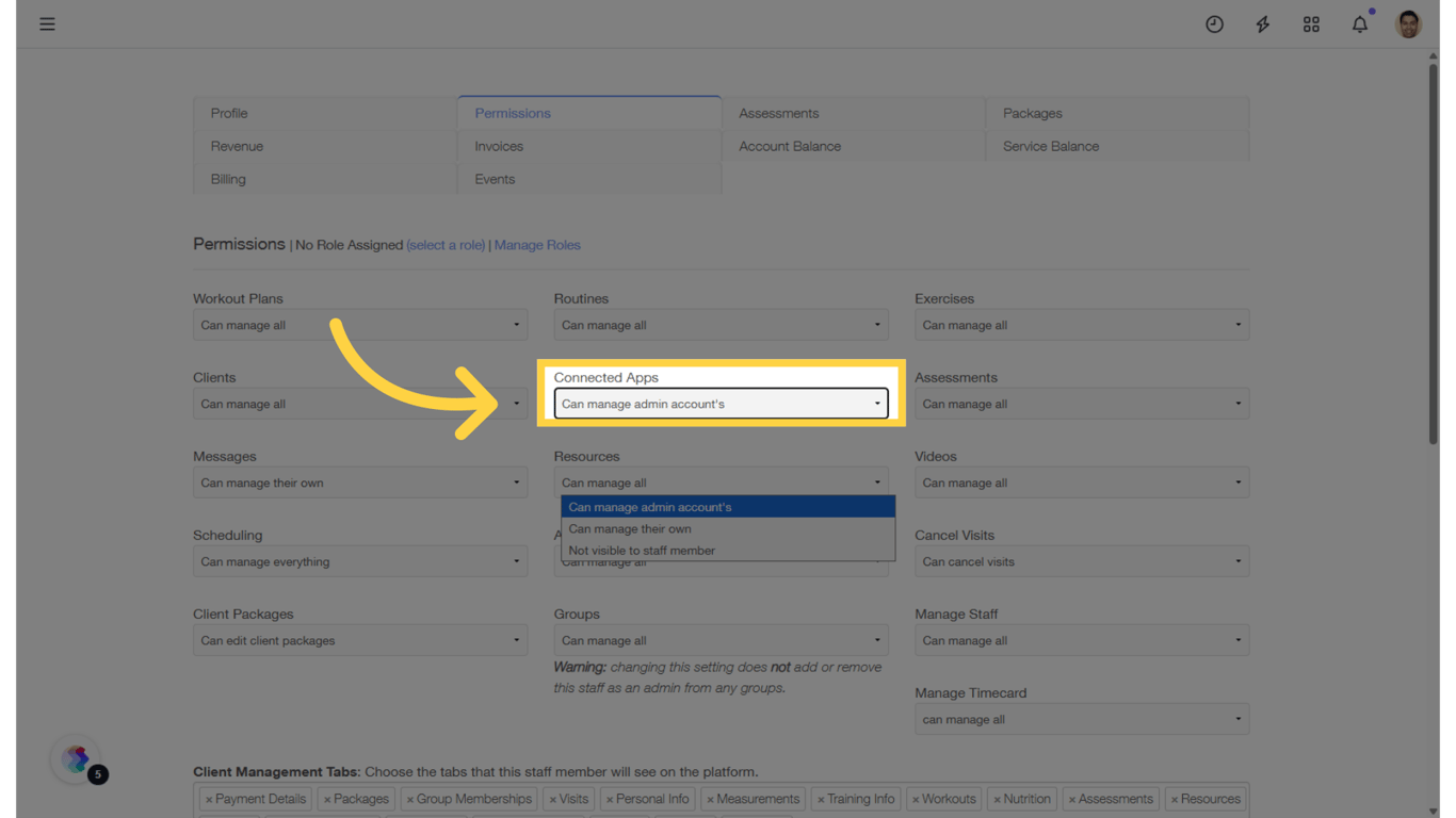 Select “Can manage their own”