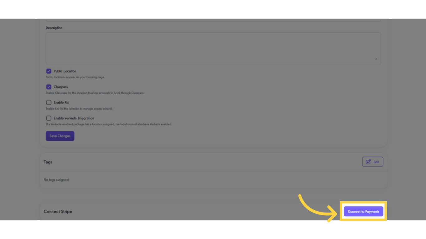 Click 'Connect to Payments'.