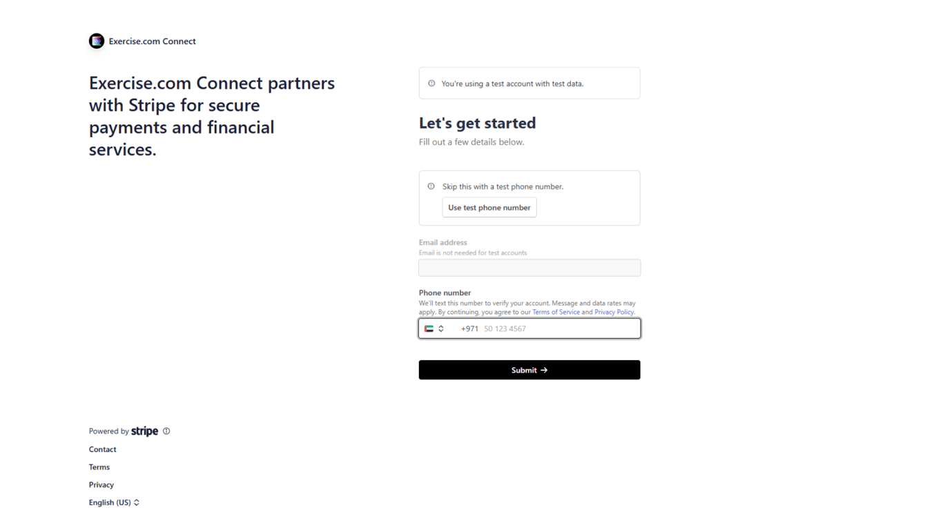 Follow the prompts to connect the location to Stripe.