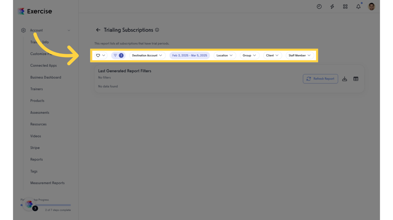 Click a View or Filter