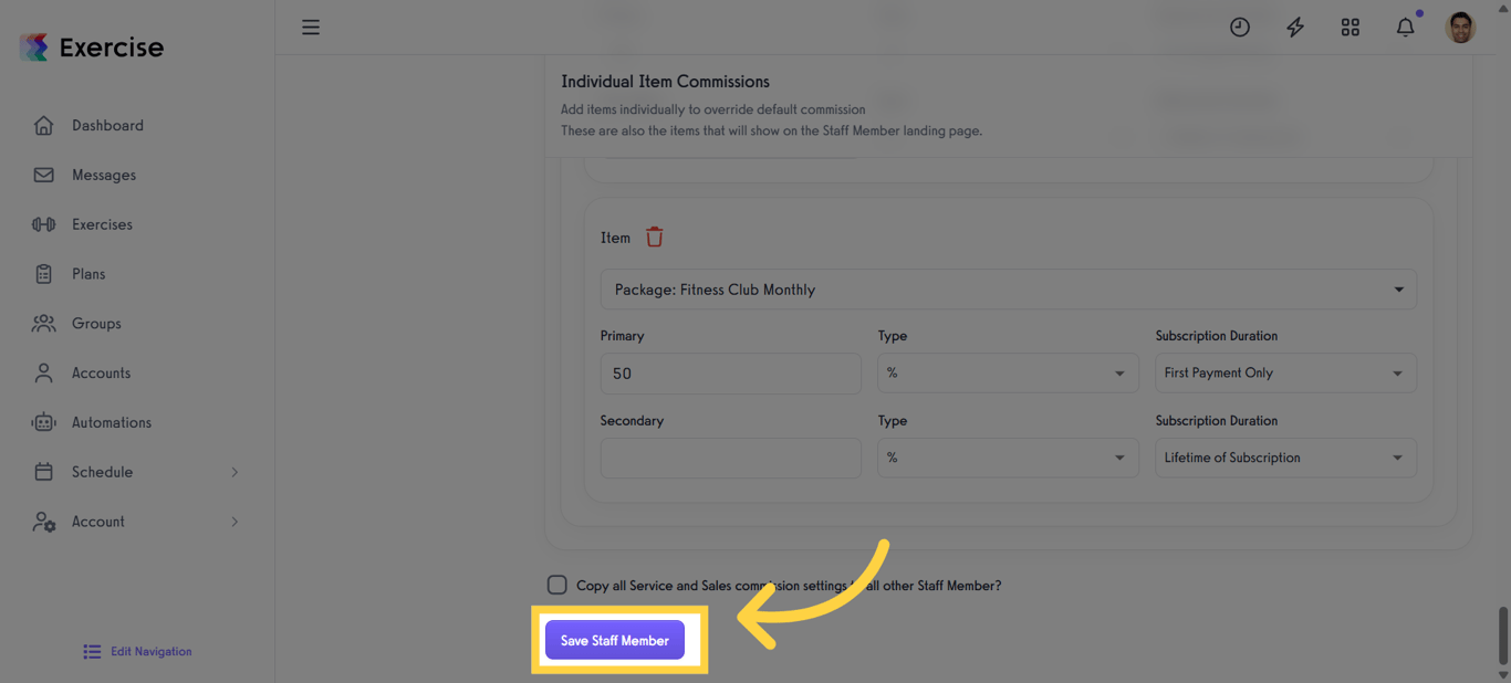 Click 'Save Staff Member'.