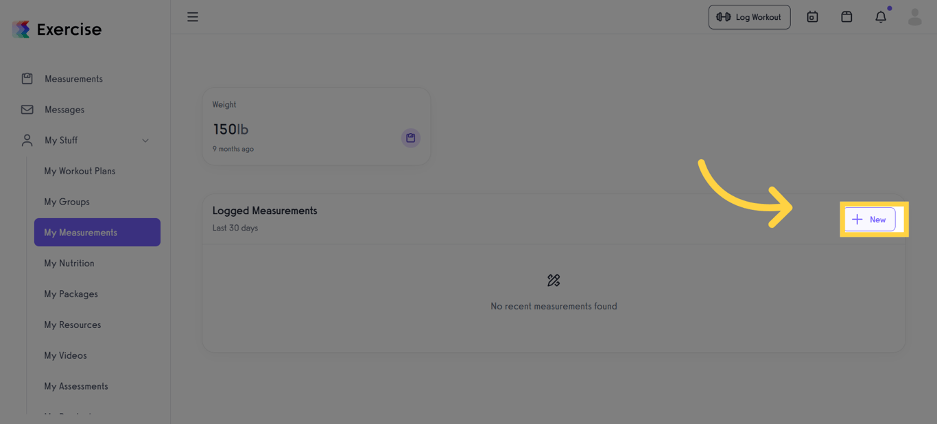 Click the New Button