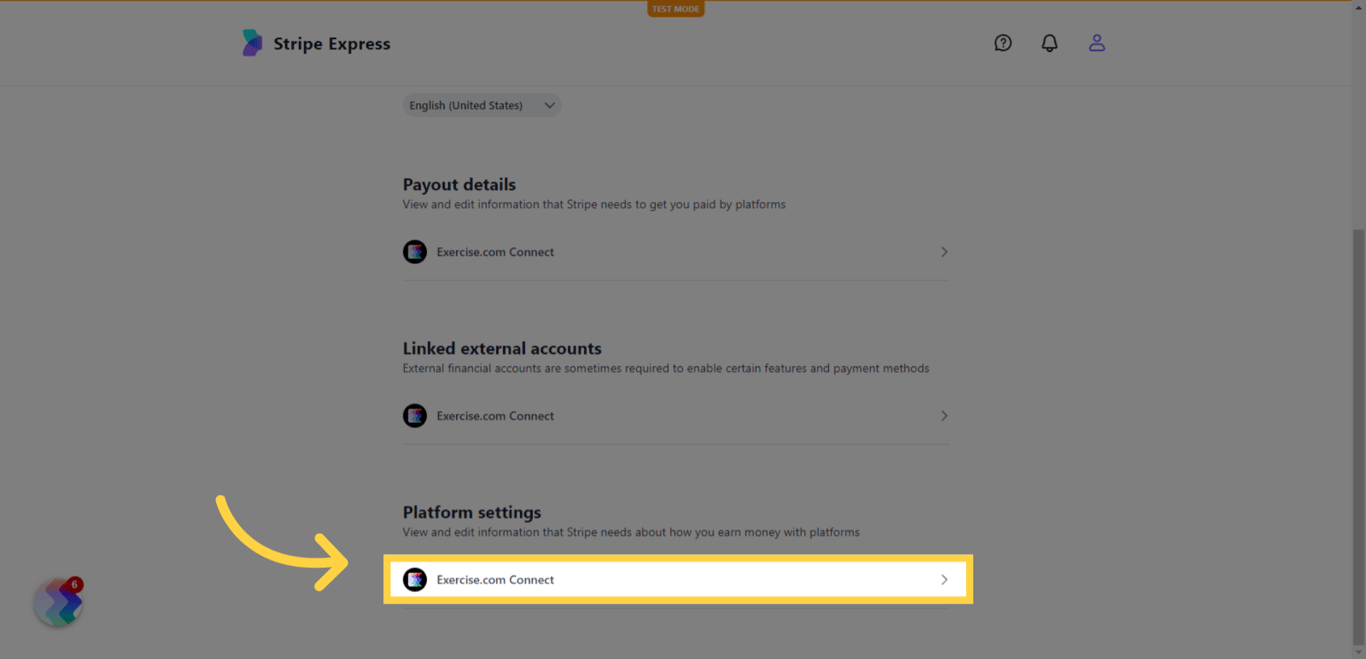 To update your Business Details or Management and Ownership information, click 'Exercise.com Connect' under 'Platform settings'.