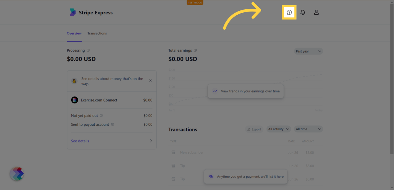 Click the question mark icon.