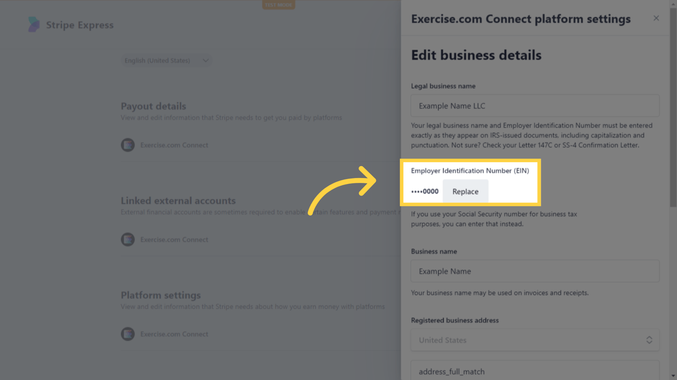 If you don't see the options to update your EIN, you may have set your account up as an individual account.