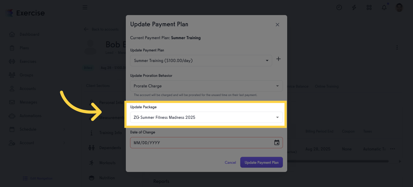 Set your preferred package.