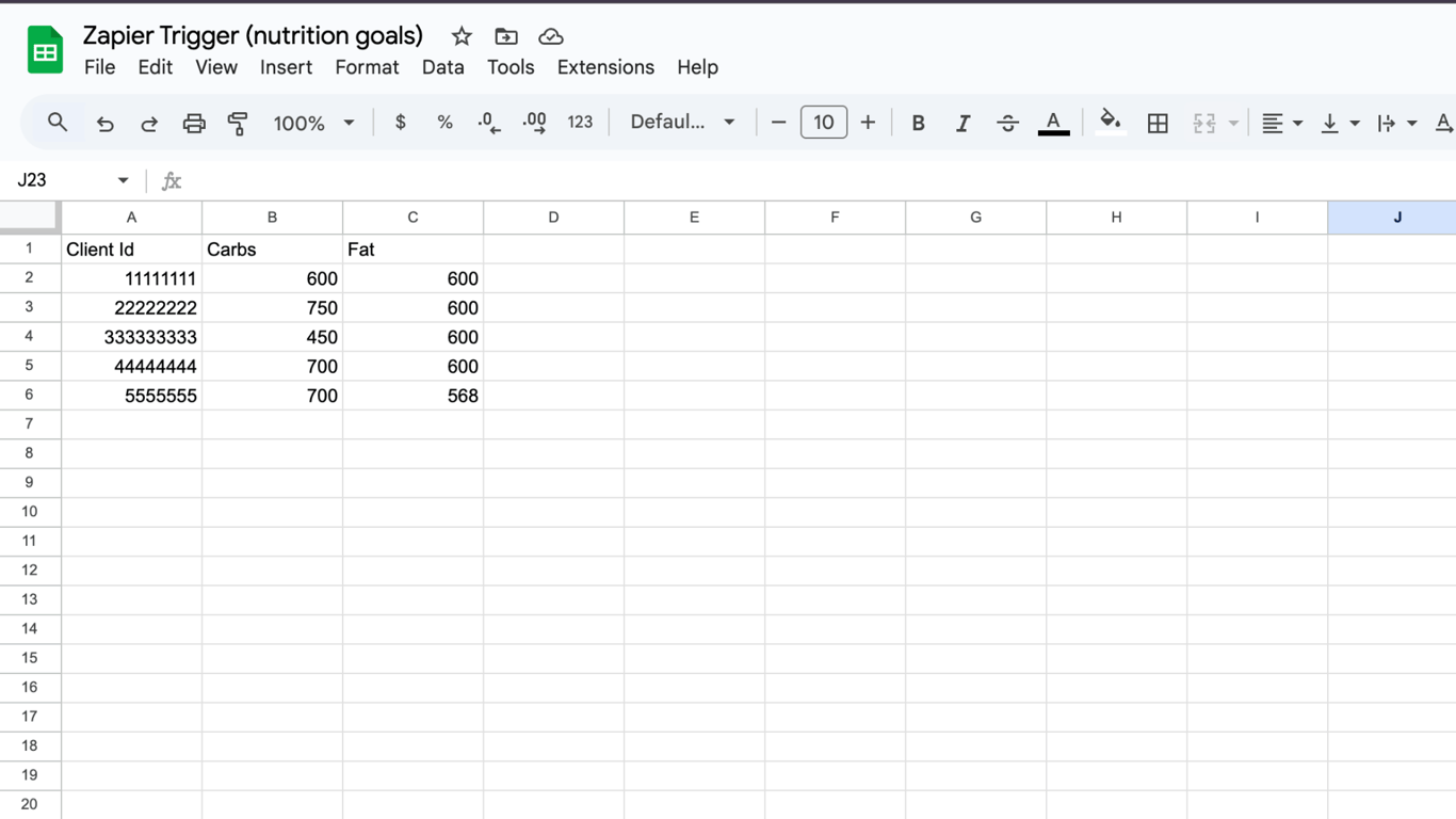 Prepare the spreadsheet