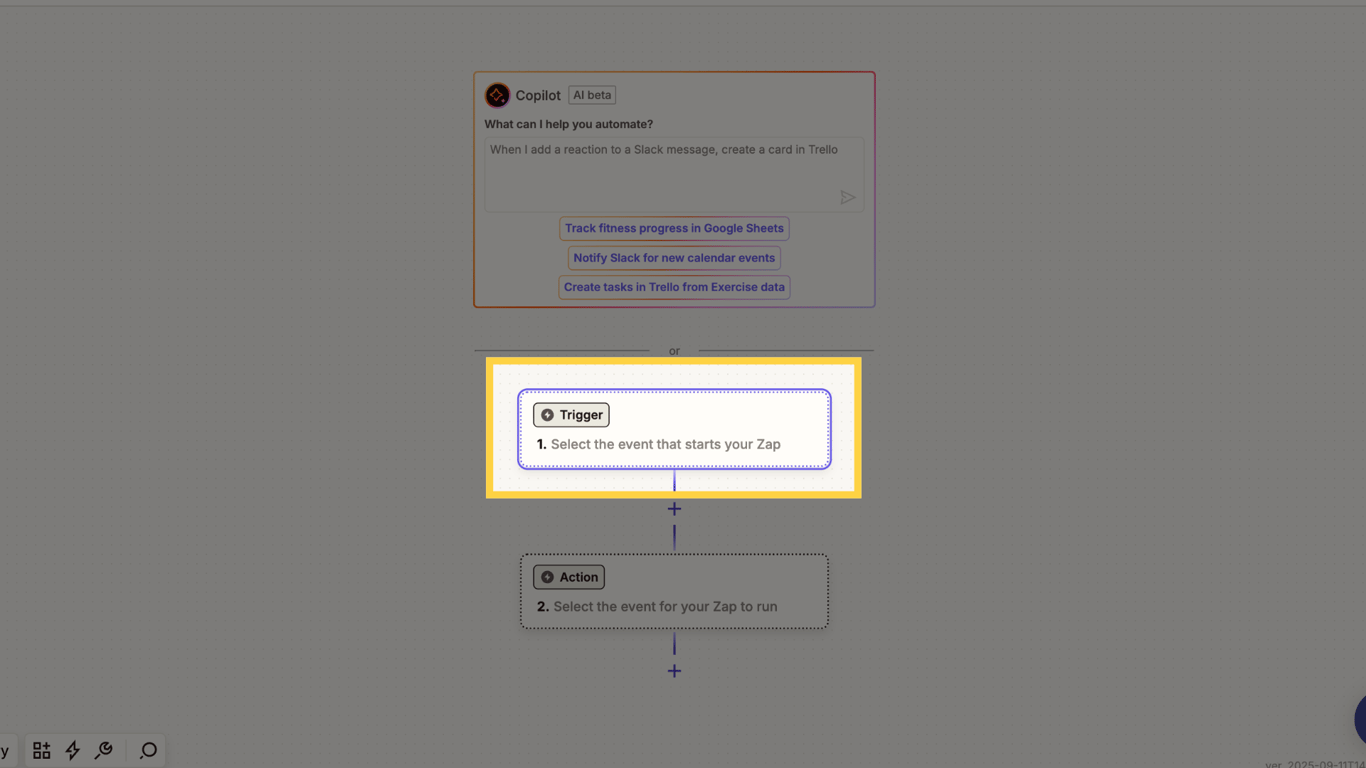 Choose the trigger event