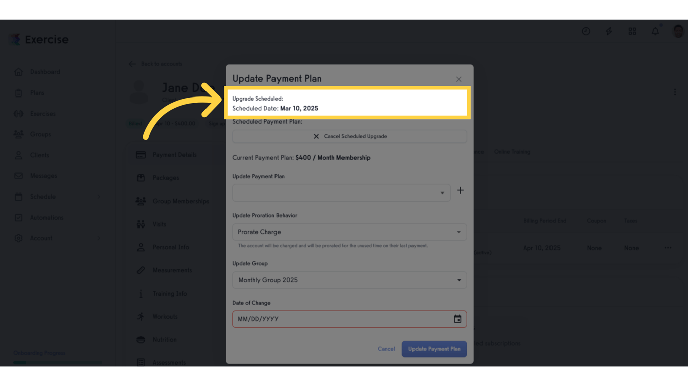 View 'Upgrade Scheduled:'