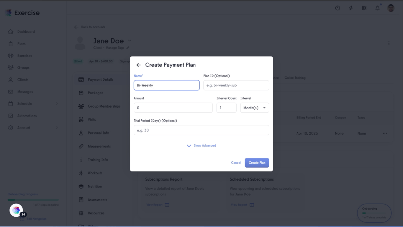 Fill 'Bi-Weekly Training'