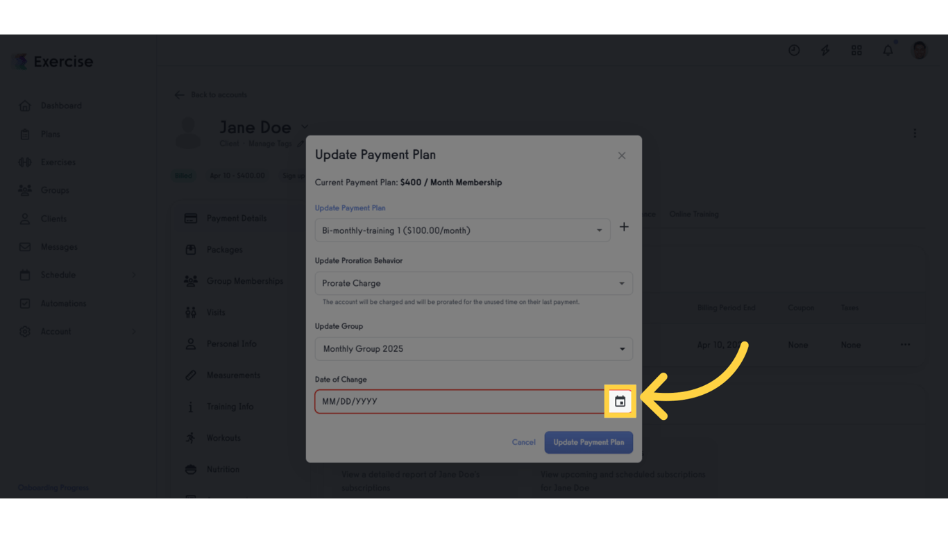 Click the calendar icon.