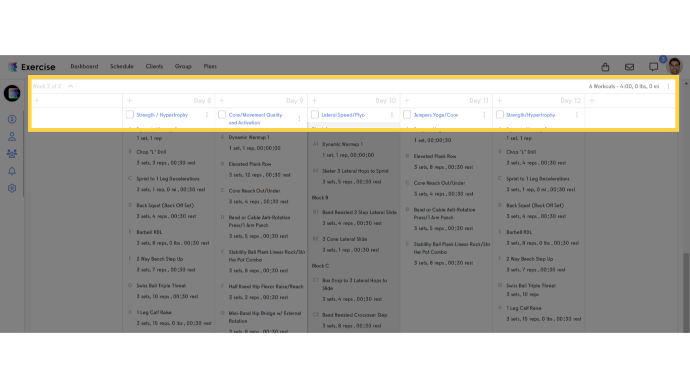 Complete Control of Scheduled Workouts