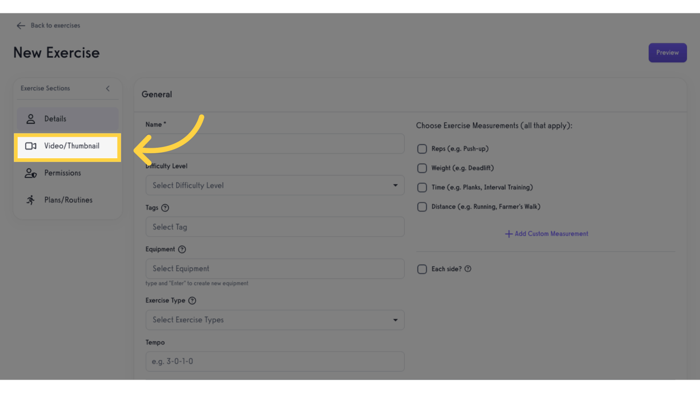 Click 'Video/Thumbnail'.