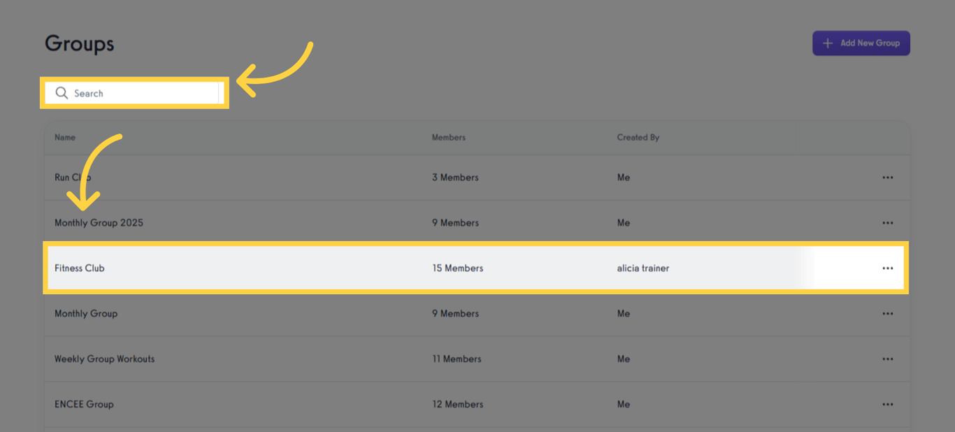 Search or select group.