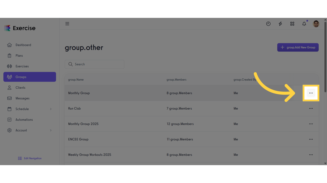 Click the three dot button