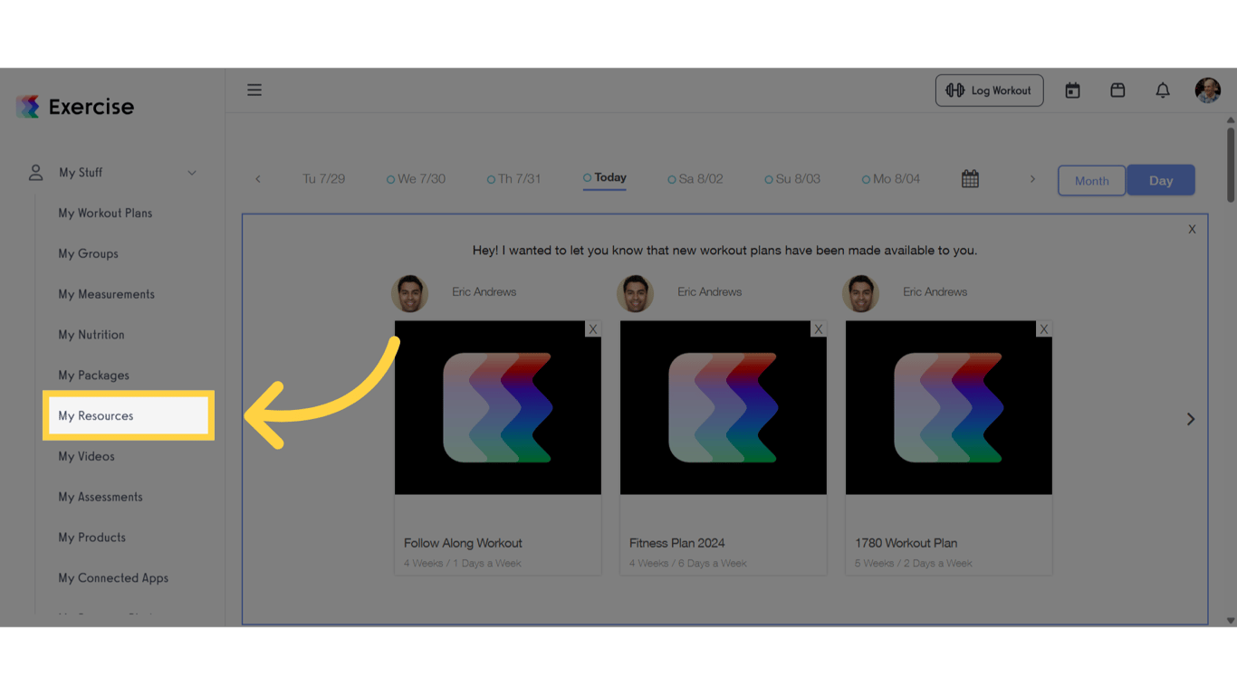 Click 'My Resources'