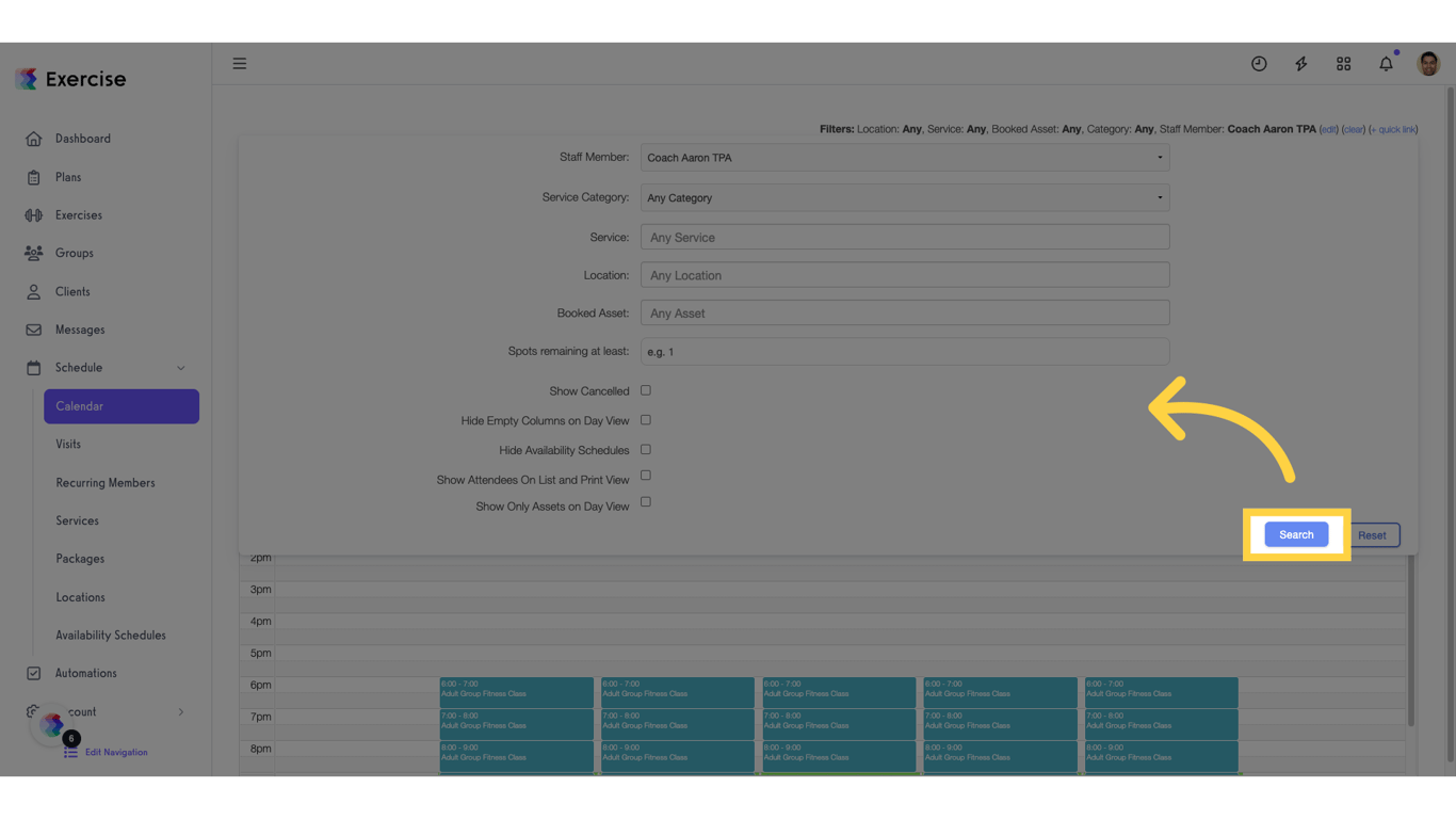 Option 1 Step 3: Click 'Search'.