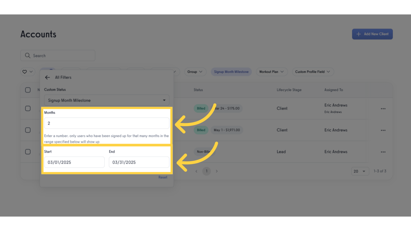 Input number of months.