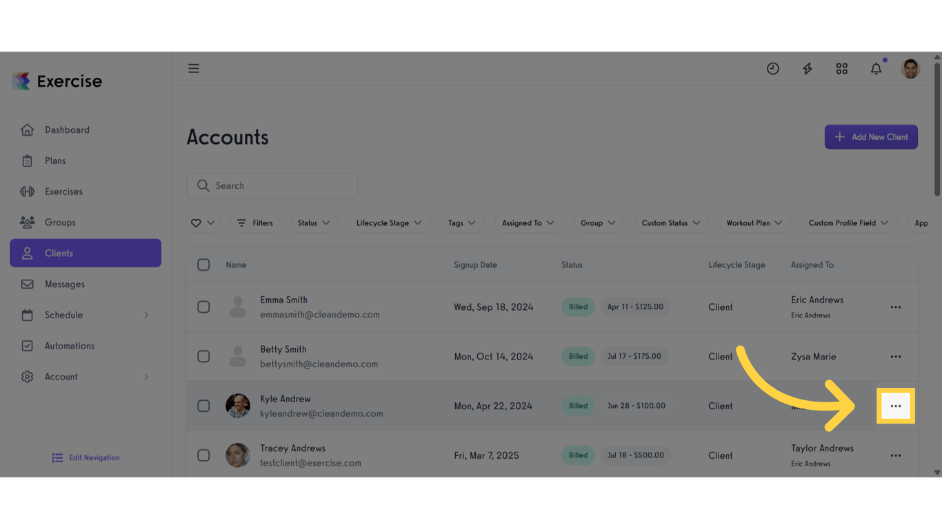 Click the three-dot menu