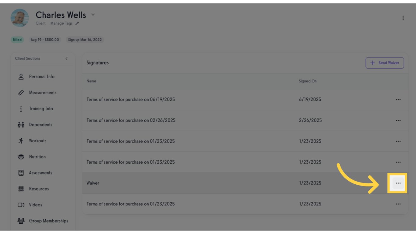 Select waiver to view