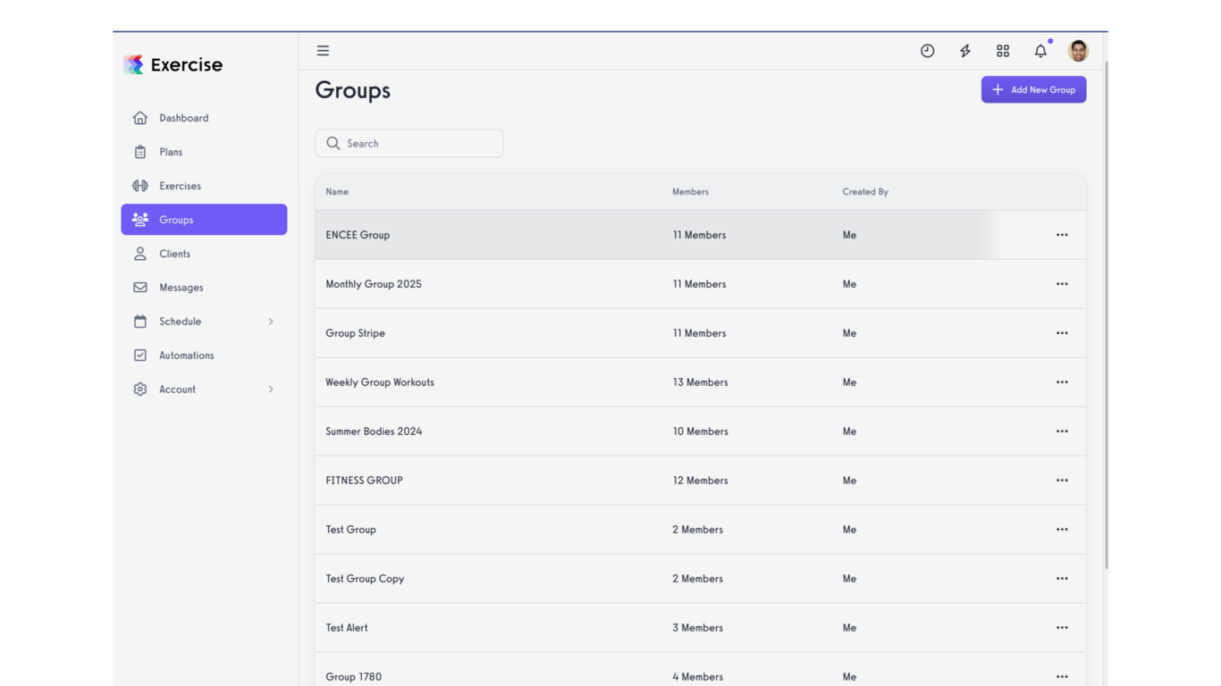 View the Groups List.