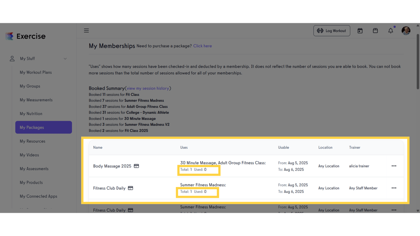 View uses left for all your packages