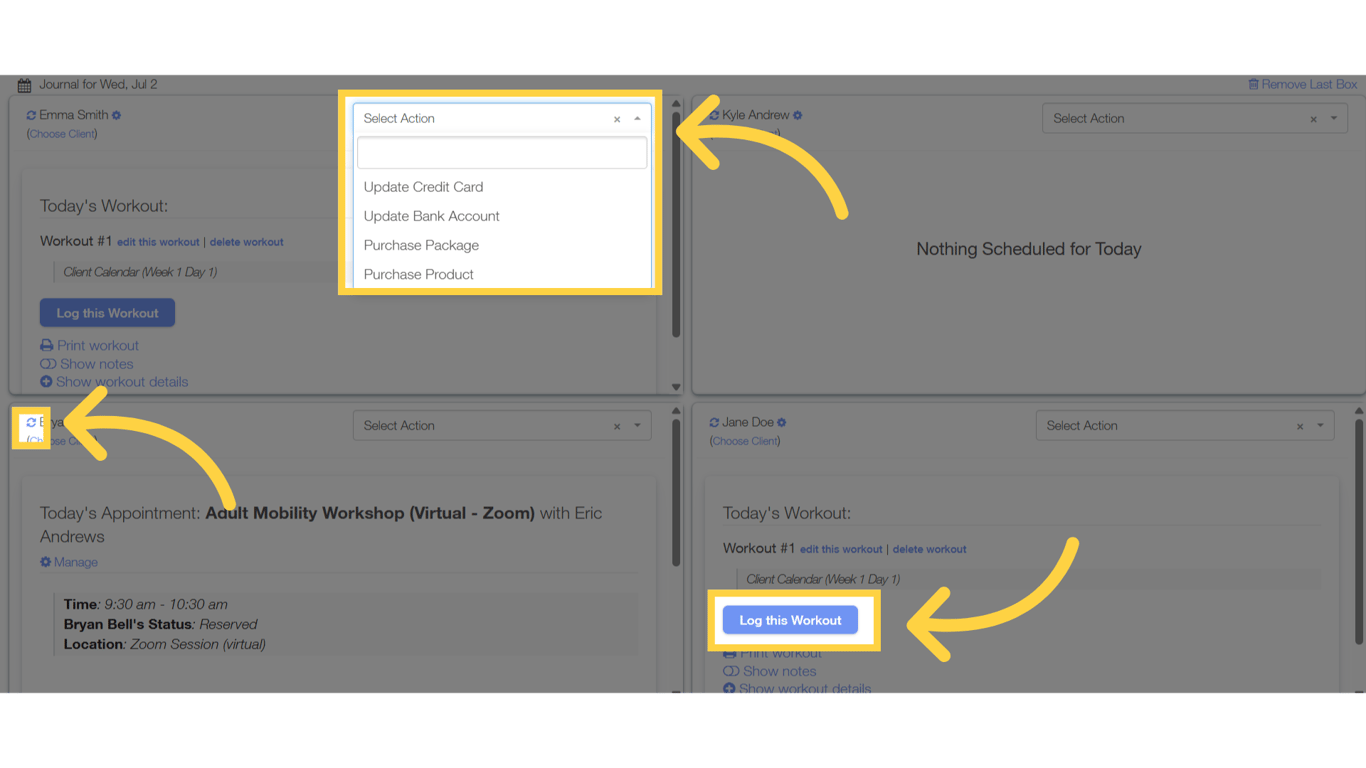 View up to four clients at once